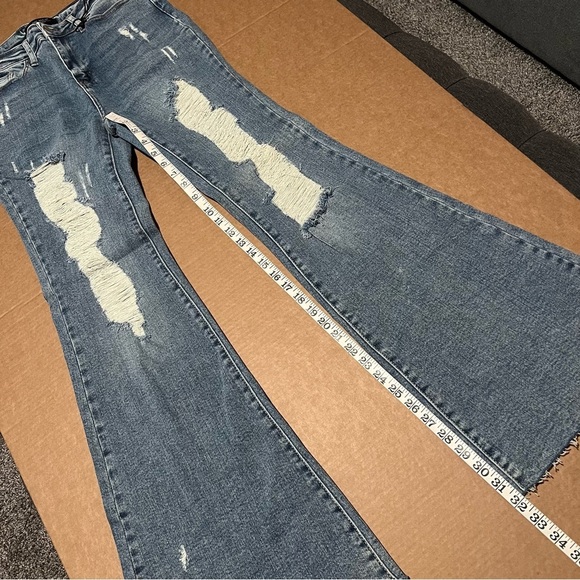 Judy Blue High Waist Distressed Flare Jeans, size 9/29 NWOT - Picture 10 of 14